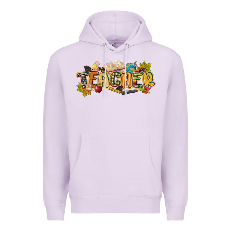 Fall Teacher Premium Hoodie by CowGirlArtShop | Teevron