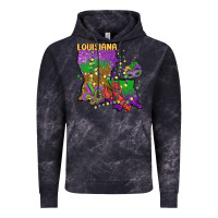 Cloud Black mardi gras louisiana map Vintage Hoodie - MaliasSmallBusiness