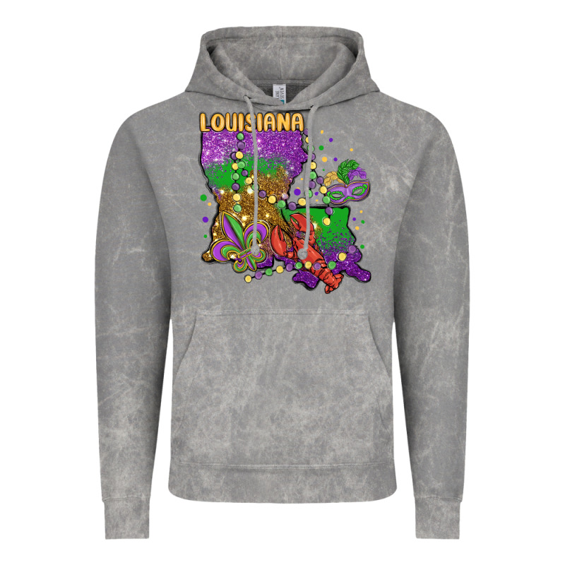 Mardi Gras Louisiana Map Vintage Hoodie by MaliasSmallBusiness | Teevron
