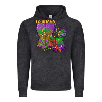 Vintage Black mardi gras louisiana map Vintage Hoodie - MaliasSmallBusiness