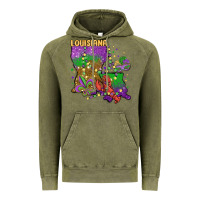 Vintage Olive mardi gras louisiana map Vintage Hoodie - MaliasSmallBusiness