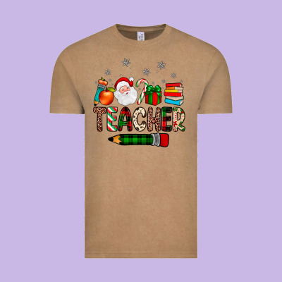 Teacher Christmas Vintage Tee Designed By Jahusdesignshop