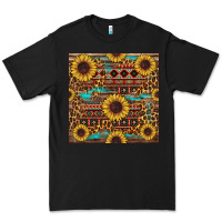 Black sunflower and leopard seamless pattern Premium Tee - BundleAndBundleShop