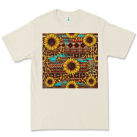 Bone sunflower and leopard seamless pattern Premium Tee - BundleAndBundleShop