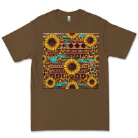 Cacao sunflower and leopard seamless pattern Premium Tee - BundleAndBundleShop
