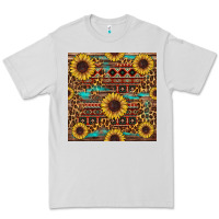 Dove Grey sunflower and leopard seamless pattern Premium Tee - BundleAndBundleShop
