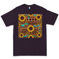 Plum sunflower and leopard seamless pattern Premium Tee - BundleAndBundleShop