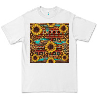 White sunflower and leopard seamless pattern Premium Tee - BundleAndBundleShop