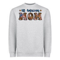 Heather Grey All American Mom Heavyweight Sweatshirt - BundleAndBundleShop