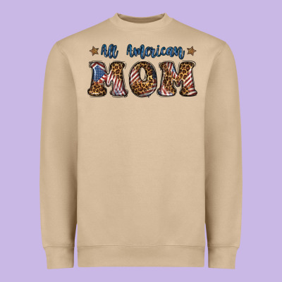 All American Mom Heavyweight Sweatshirt Designed By Bundleandbundleshop