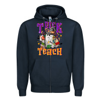 Navy trick or teach halloween Zipper Hoodie - NancyCooperArtShop