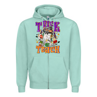 Seafoam trick or teach halloween Zipper Hoodie - NancyCooperArtShop