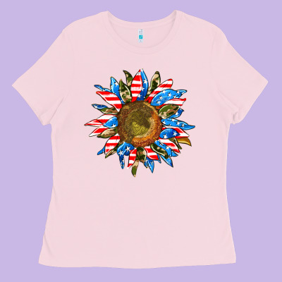 Sunflower Front Ladies Tee Designed By Adodesignshop