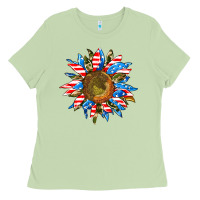 Matcha sunflower front Ladies Tee - AdoDesignShop