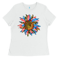 White sunflower front Ladies Tee - AdoDesignShop