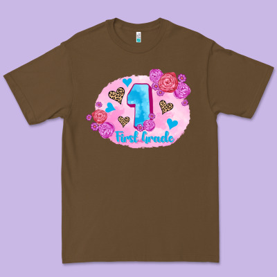Back To School Flowers First Grade 3200x2400 Premium Tee Designed By Adodesignshop