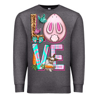 Charcoal Heather Love Rabbit Easter Day Premium Sweatshirt - HowdyJamesFarm