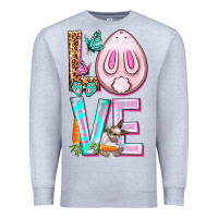 Heather Grey Love Rabbit Easter Day Premium Sweatshirt - HowdyJamesFarm