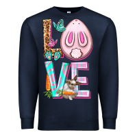 Navy Love Rabbit Easter Day Premium Sweatshirt - HowdyJamesFarm