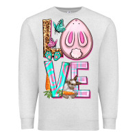Oatmeal Heather Love Rabbit Easter Day Premium Sweatshirt - HowdyJamesFarm