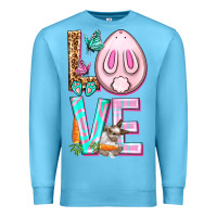 Ocean Blue Love Rabbit Easter Day Premium Sweatshirt - HowdyJamesFarm