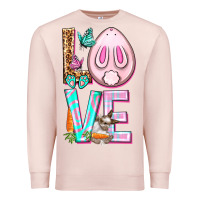 Pale Pink Love Rabbit Easter Day Premium Sweatshirt - HowdyJamesFarm