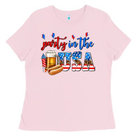 Bubblegum Pink party in the usa Ladies Tee - AdoDesignShop