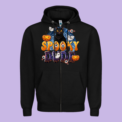 Spooky Dude Zipper Hoodie Designed By Texasbilliewilder
