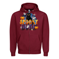 Burgundy Spooky Dude Zipper Hoodie - texasbilliewilder