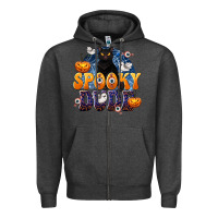 Charcoal Heather Spooky Dude Zipper Hoodie - texasbilliewilder