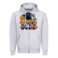 Heather Grey Spooky Dude Zipper Hoodie - texasbilliewilder