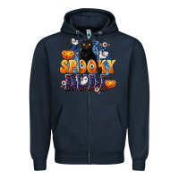 Navy Spooky Dude Zipper Hoodie - texasbilliewilder