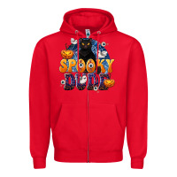 Red Spooky Dude Zipper Hoodie - texasbilliewilder