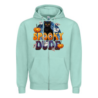 Seafoam Spooky Dude Zipper Hoodie - texasbilliewilder