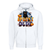White Spooky Dude Zipper Hoodie - texasbilliewilder