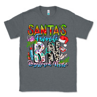 Charcoal Heather Santa's Favorite RN Registered Nurse Classic Tee - CowhideDigitalArt
