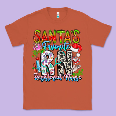 Santa's Favorite Rn Registered Nurse Classic Tee Designed By Cowhidedigitalart