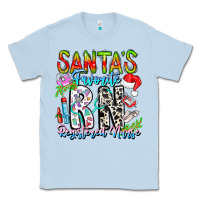 Dusty Blue Santa's Favorite RN Registered Nurse Classic Tee - CowhideDigitalArt