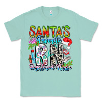 Seafoam Santa's Favorite RN Registered Nurse Classic Tee - CowhideDigitalArt