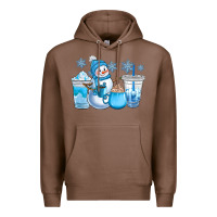 Chestnut winter snowman coffee cups Premium Hoodie - CowGirlArtShop