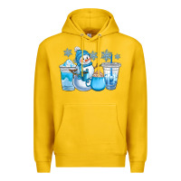 Lemon winter snowman coffee cups Premium Hoodie - CowGirlArtShop