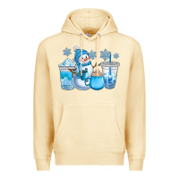 Pina Colada winter snowman coffee cups Premium Hoodie - CowGirlArtShop