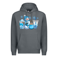 Rock winter snowman coffee cups Premium Hoodie - CowGirlArtShop