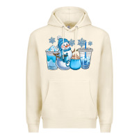 Tofu winter snowman coffee cups Premium Hoodie - CowGirlArtShop