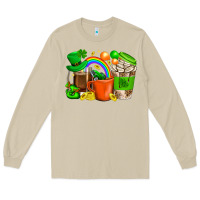 Mushroom St. Patricks Day Coffee Cups Long Sleeve Tee - BundleAndBundleShop