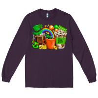Plum St. Patricks Day Coffee Cups Long Sleeve Tee - BundleAndBundleShop