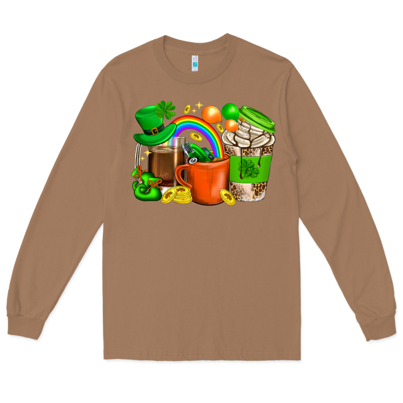 St. Patricks Day Coffee Cups Long Sleeve Tee by BundleAndBundleShop | Teevron