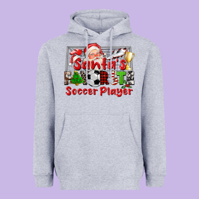 Santas Favorite Soccer Player Heavyweight Hoodie Designed By Cowgirlartshop