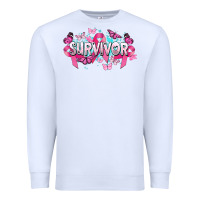 White Cancer survivor Cancer Awareness Premium Sweatshirt - HowdyJamesFarm