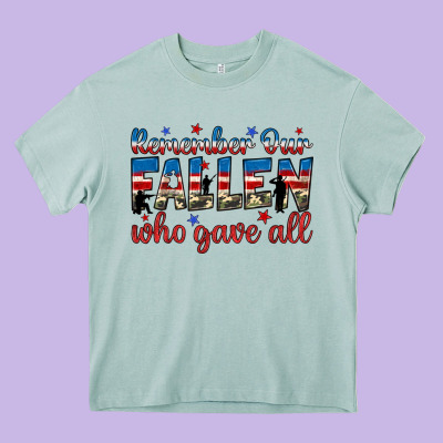 Remember Our Fallen Who Gave All Heavy Core Tee Designed By Jahusdesignshop